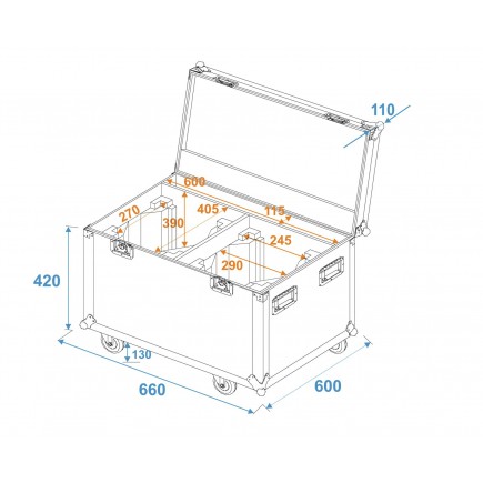 ROADINGER Flightcase 2x EYE-1940 with wheels